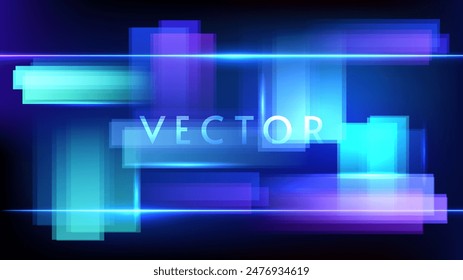 Bright light with neon. Vector illustration. Dark background. Design for wallpaper, background, banner, postcard. 