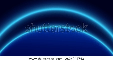 Bright light on dark planet horizon. Realistic vector illustration of blue space galaxy with starry night sky, sun shining behind earth, cosmos exploration game background, science fiction background