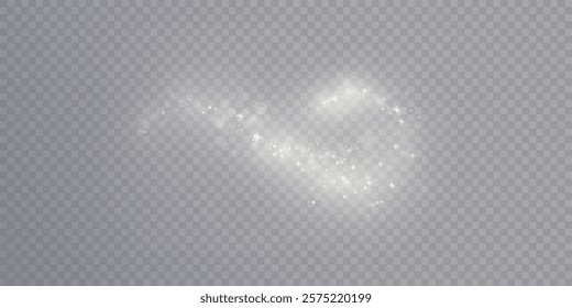 Bright light particles and glitter on a transparent background. Perfect for holiday effects, decorations and backgrounds.