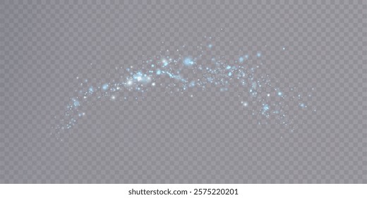 Bright light particles and glitter on a transparent background. Perfect for holiday effects, decorations and backgrounds.