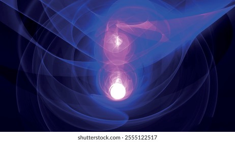 Bright light of the spotlight. Equipment. Blue futuristic flow. Laser. Bright flame. Discharge in space. Vector illustration.