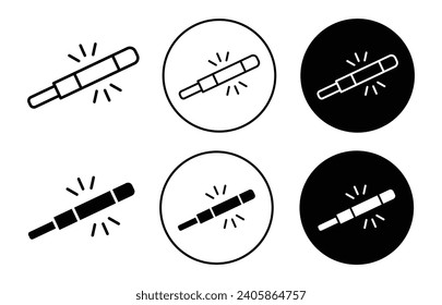 bright light stick icon editable vector logo. magic tube light illuminated and glow stick outline symbol flat style