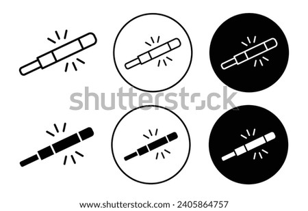 bright light stick icon editable vector logo. magic tube light illuminated and glow stick outline symbol flat style