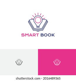 Logo de la línea de educación del libro de la escuela de la luz brillante del sol