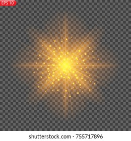 Bright light of the sun, stars