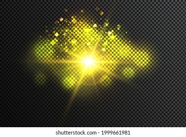 La luz del sol. Luz solar transparente. Efecto especial de la luz de la lente. Lente solar delantera. 