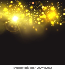 The bright light of the sun. Transparent sunlight. Front solar lens flare. 