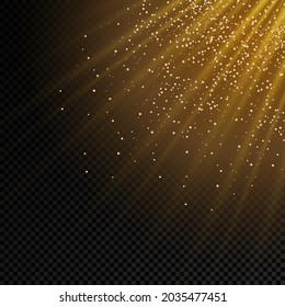 The bright light of the sun. Transparent sunlight. Front solar lens flare. 