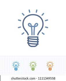 Bright Lightbulb - Contrast Dash Icons. A professional, pixel-aligned icon.