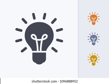 Bright Lightbulb - Pastel Cutwork Icons. A professional, pixel-aligned icon.