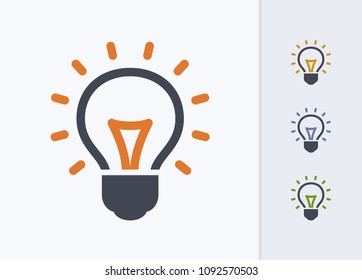 Bright Lightbulb - Pastel Imprint Icons. A professional, pixel-aligned icon.