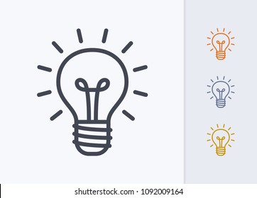 Bright Lightbulb - Pastel Stroke Icons. A professional, pixel-aligned icon.