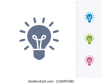 Bright Lightbulb - Vibrant Cutwork Icons. A professional, pixel-aligned icon.