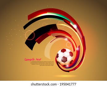 Bright lighting abstract with soccer ball
