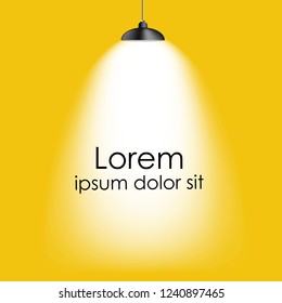 Bright Lighting Spotlights Lamp with Empty Space for Your Text or Object. Vector Illustration EPS10