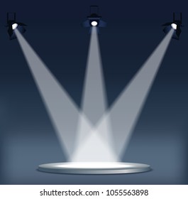  Bright lighting with spotlights. The spotlight illuminates the scene.