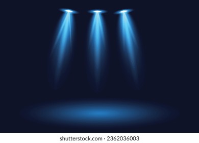 Bright lighting with spotlights.spotlight shines on the stage. 