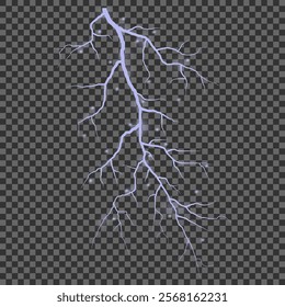 Bright lightning effect, lightning electric discharge, bright light effect PNG. Lightning energy discharge effect isolated on transparent background for web design and illustrations.