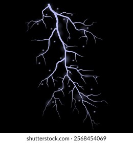 Bright lightning effect, lightning electric discharge, bright light effect PNG. Lightning energy discharge effect isolated on transparent background for web design and illustrations.