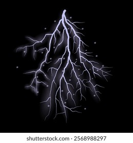 Bright lightning effect, lightning electric discharge, bright light effect PNG. Lightning energy discharge effect isolated on transparent background for web design and illustrations.