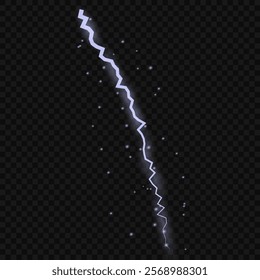 Bright lightning effect, lightning electric discharge, bright light effect PNG. Lightning energy discharge effect isolated on transparent background for web design and illustrations.