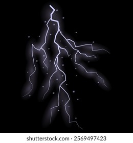 Bright lightning effect, lightning electric discharge, bright light effect PNG. Lightning energy discharge effect isolated on transparent background for web design and illustrations.