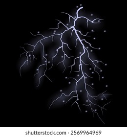 Bright lightning effect, lightning electric discharge, bright light effect PNG. Lightning energy discharge effect isolated on transparent background for web design and illustrations.