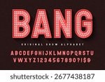 Bright lights show alphabet design, LED lamps letters and numbers. Original design