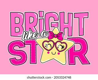 BRIGHT LIKE A STAR TEXT AND ILLUSTRATION