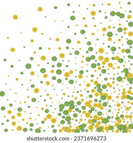 Bright Lime Background White Vector. Citrus Repeat Decoration. Yellow Vitamin Fruit. Juicy Simple Set.