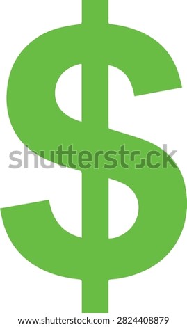 Bright lime green dollar sign currency symbol with currency business investment accounting commerce