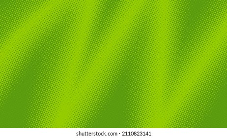 Bright lime green pop art comics book background with dotted halftone design. Retro backdrop for superhero text, vector illustration eps10