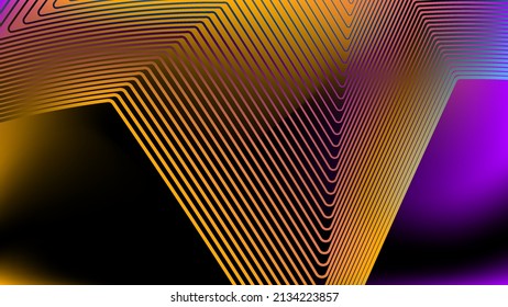 Bright Lines Digital Art With Gradient Mesh Background, Edgy Abstract Wallpaper.