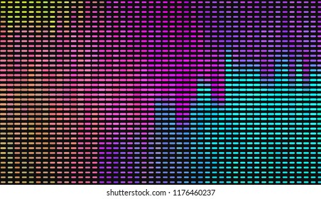 Bright lines like a sound track on the control panel on a dark background. Vivid gradient. Neon colors. Vector illustration. Geometric shapes Wallpapers for print, advertising, social media