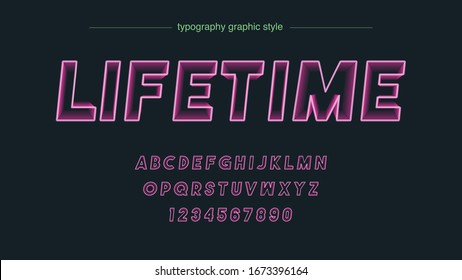 Bright Lines Neon Pink Typography Artistc Text Effect