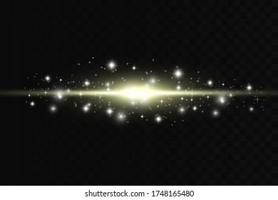 Bright lines on a dark background. Laser beams shine. Bright stripes on a dark background.