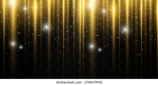 Bright lines on a dark background. Laser beams shine. Bright stripes on a dark background.
