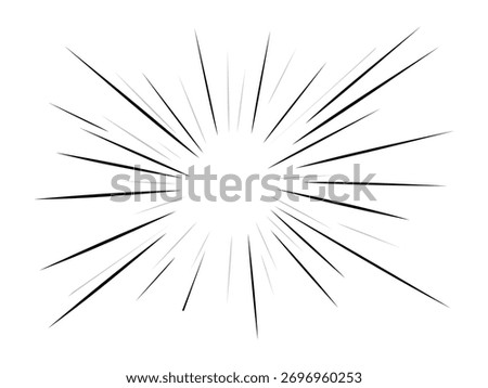 Bright lines radiate outward creating a dynamic burst effect in a minimalist design. Vector illustration