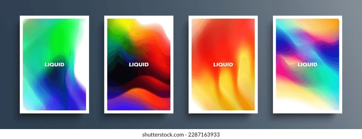 Fondo líquido brillante. Colores vibrantes salpicados. Gradientes multicolores vivos para tu diseño gráfico creativo. Ilustración vectorial.