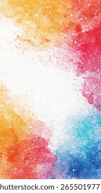 Fundo abstrato vivo e brilhante com um gradiente de aquarela suave em transição através das cores do arco-íris. Textura artística e colorida.