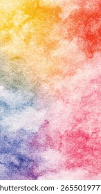 Bright and lively abstract background with a smooth watercolor gradient transitioning through rainbow colors. Artistic and colorful texture.