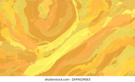 Bright and lively abstract vector background with bold brush strokes in warm yellow and orange tones - Perfect for creative designs, posters, or digital art projects!