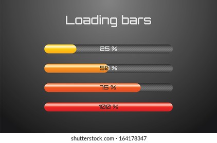 Bright loading bars on gray background