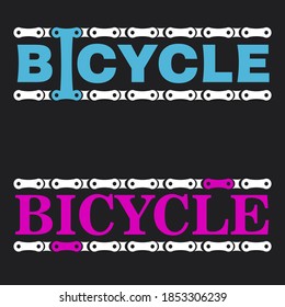 Bright logo with a Bicycle chain for a Bicycle or motorcycle store.