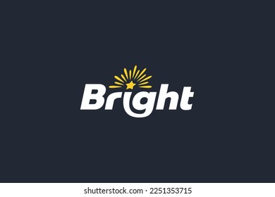 bright logo with a combination of bright lettering, star, and burst 