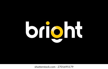 Bright logo design. Wordmark concept vector design with spotlight symbol graphic icon