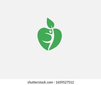 Bright logo icon apple and human figure for your company