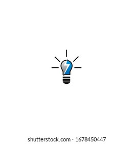bright logo lights with volts icon vector