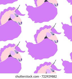 Bright lovely cute fairy magical colorful unicorns pattern vector illustration. Perfect for greeting and birthday card, wedding, invitation, textile design