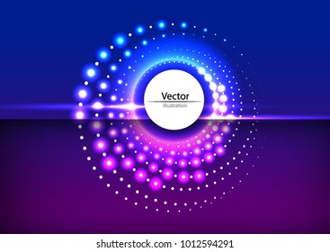 Bright luminous background, dot element. Wallpaper with a sparkling spiral.